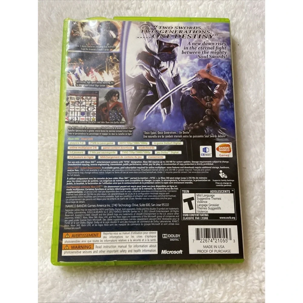 SOUL CALIBUR V Microsoft‎ Xbox 360 2012 Complete CIB